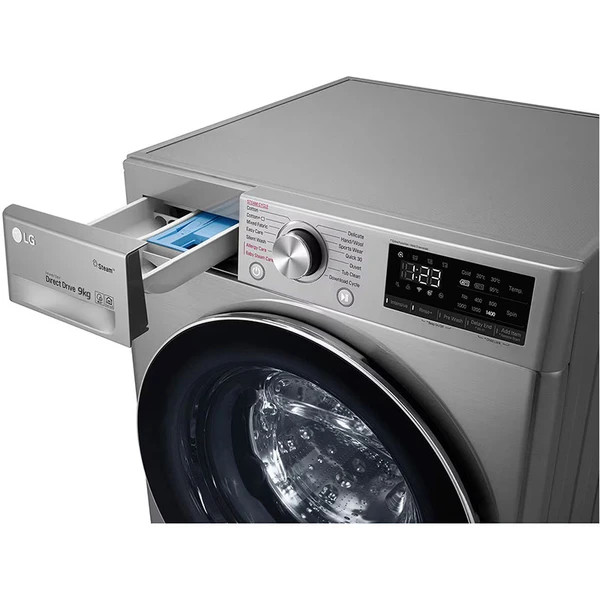 ماشین لباسشویی ال جی 9 کیلویی R5 سیلور و سفید F4R5VYG2P