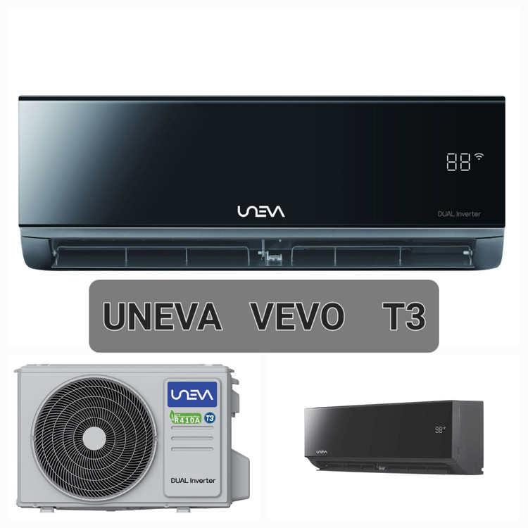 کولرگازی یونیوا 24000 مدل ویوو اینورتر پنل مشکی UN-MS24 VEVO-5 T3 black 2025