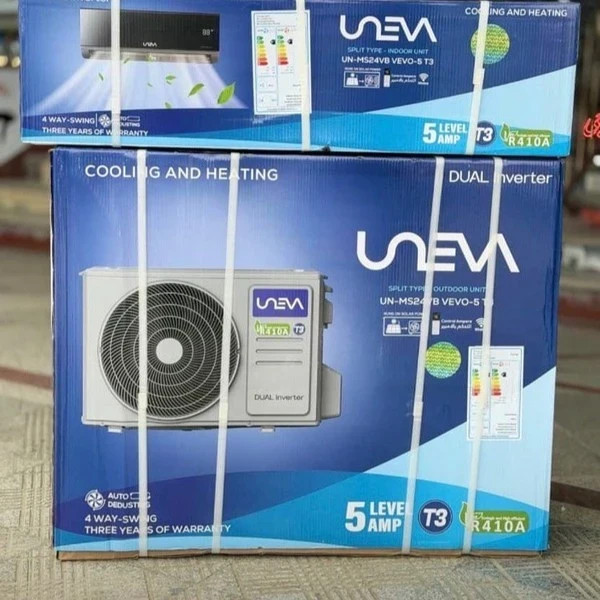 کولرگازی یونیوا 12000 مدل ویوو اینورتر پنل مشکی UN-MS12 VEVO-5 T3 black 2025